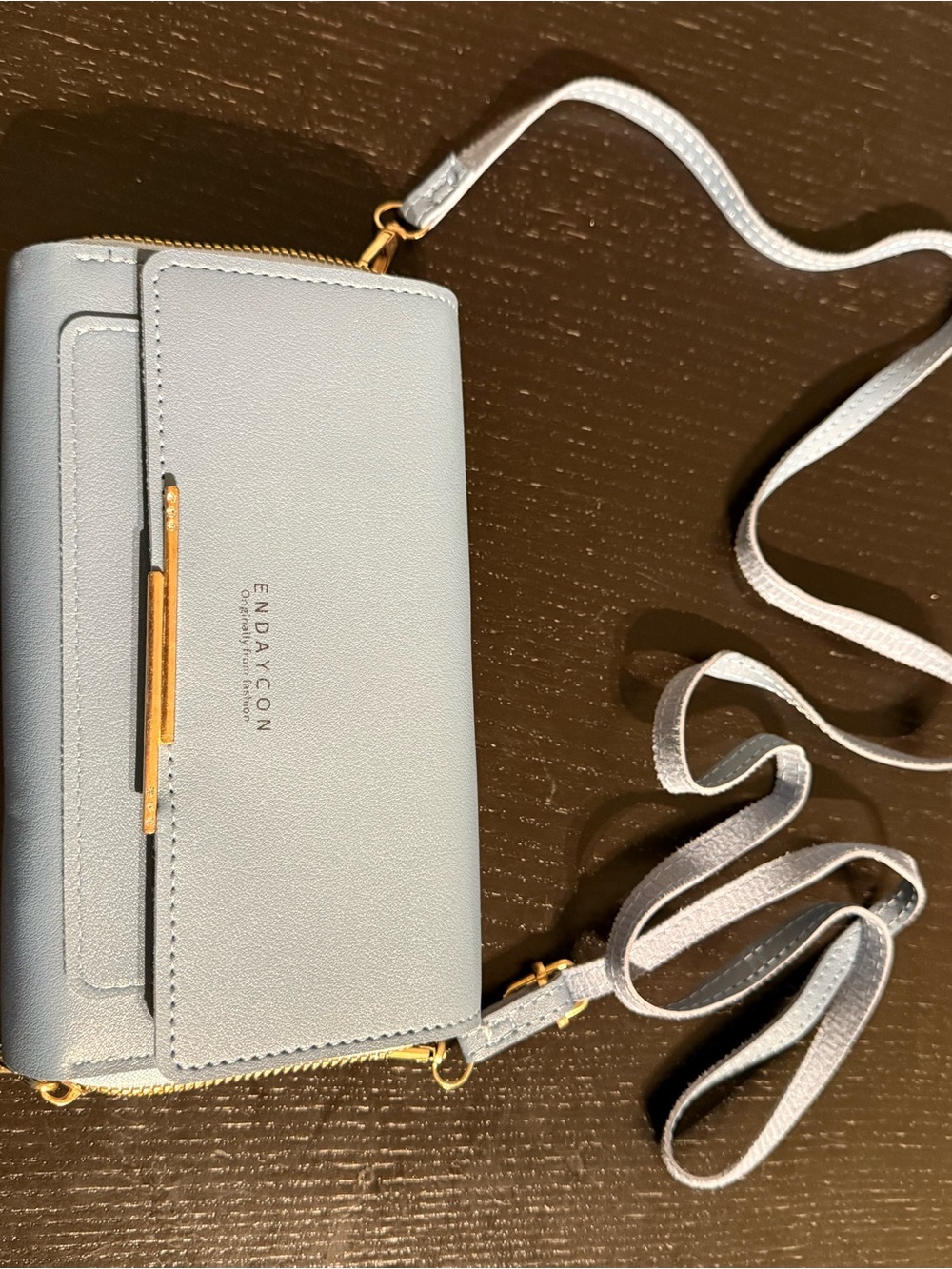 Light Blue Crossbody Wallet - Women Compact Bag